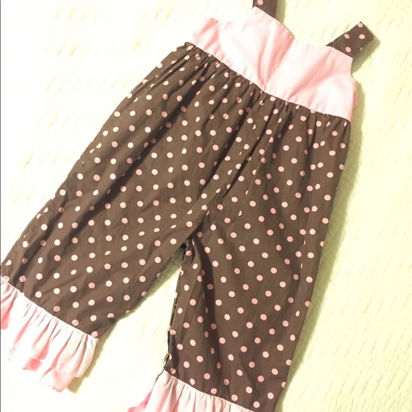 Toddler girl jumper/overalls with monogram A - Picture 3 of 5